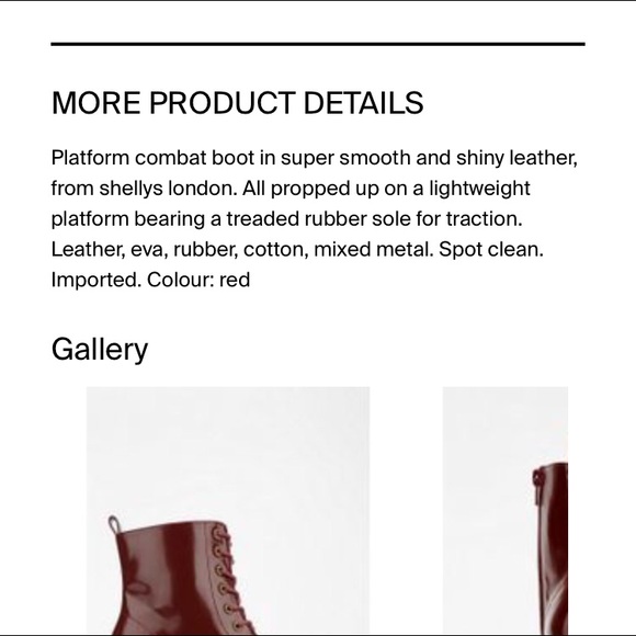 Red platform combat boots - Picture 4 of 4